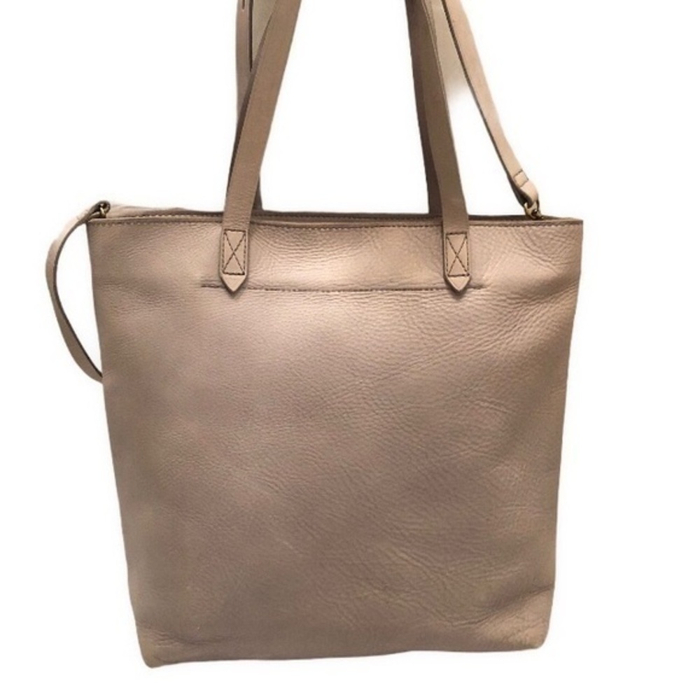Madewell blue leather transporter tote bag